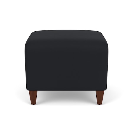 Lesro Siena Lounge Reception 1 Seat Bench, Walnut, MD Black Upholstery SN1001